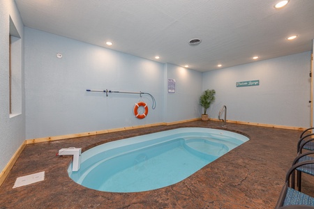 Indoor pool at Poolin Around, a 2 bedroom cabin rental located in Gatlinburg