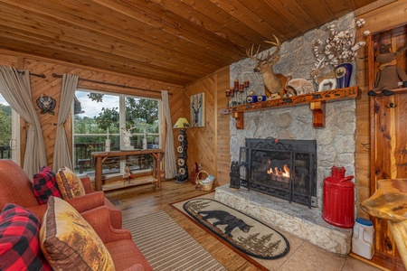 Fireplace at Bearing Views, a 3 bedroom cabin rental located in Pigeon Forge