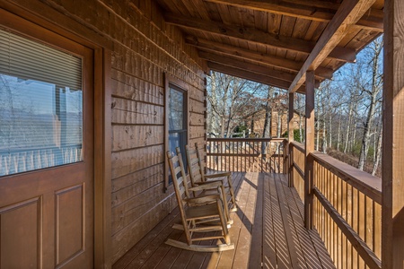 Deck rockers at Mountain Magic, a 1 bedroom cabin rental located in Pigeon Forge