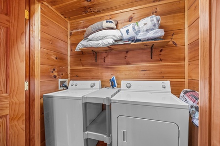 Washer and Dryer Moonshine Memories, a 2 bedroom cabin rental located in Gatlinburg