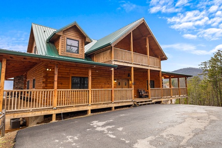 Exterior front at Four Seasons Grand, a 5 bedroom cabin rental located in Pigeon Forge