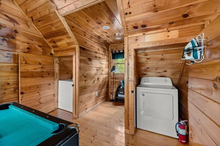 Washing Machine and Dryer at Honey Bear Haven, a 1 bedroom cabin rental located in Pigeon Forge