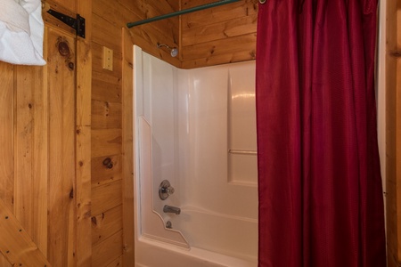 Shower at Cloud 9, a 1 bedroom cabin rental located in Pigeon Forge