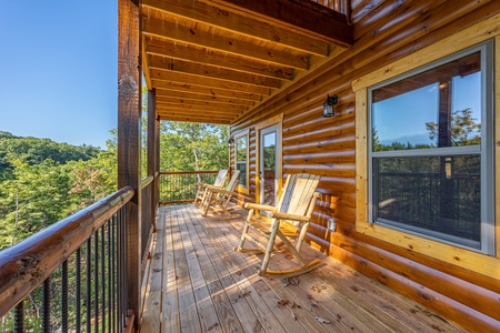 Deck Rocking Chairs at Make A Splash, a 2 bedroom cabin rental located in gatlinburg