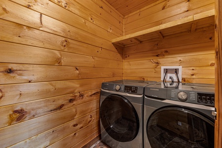 Washer and dryer at Four Seasons Grand, a 5 bedroom cabin rental located in Pigeon Forge