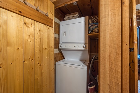 Washer and Dryer at Blue Mountain Views, a 1 bedroom cabin rental located in Pigeon Forge