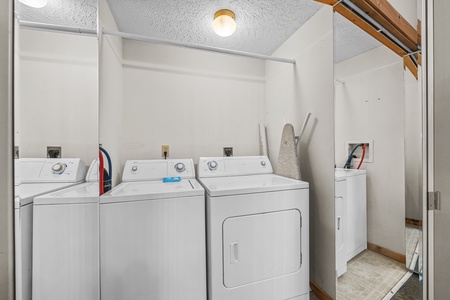 Washer and dryer at Brink of Heaven, a 2 bedroom cabin rental located in Gatlinburg