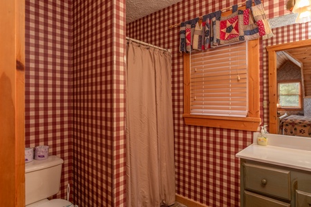 Bathroom with a walk-in shower at Cabin in the Clouds, a 3-bedroom cabin rental located in Pigeon Forge