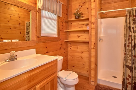 Bathroom with a shower at Wild Crush, a 1 bedroom cabin rental located in Pigeon Forge
