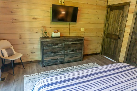 Bedroom Flat Screen TV at Cozy Bear