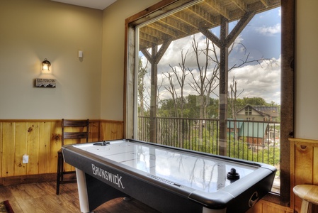 Air Hockey at The Best View Lodge, a 5 bedroom cabin rental located in gatlinburg