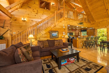 Stairs at Moonbeams & Cabin Dreams, a 3 bedroom cabin rental located in Pigeon Forge