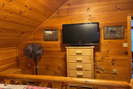 Flat screen at Hidden Joy, a 1 bedroom cabin rental located in Gatlinburg