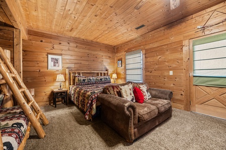 Bedroom with Seating at A Beary Nice Cabin, a 2 bedroom cabin rental located in Pigeon Forge