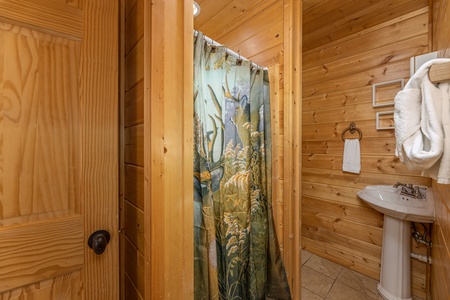 Bathroom with a shower at 3 Crazy Cubs, a 5 bedroom cabin rental located in Pigeon Forge