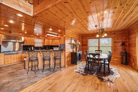Dining table for six at Majestic Views, a 3 bedroom cabin rental located in Pigeon Forge