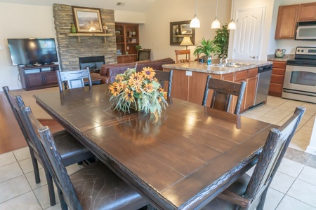 Dining table at A Pigeon Forge Retreat, a 2 bedroom cabin rental located in Pigeon Forge