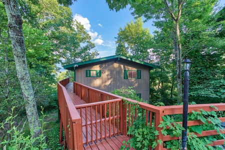 Catwalk entrance at Bushwood Lodge, a 3-bedroom cabin rental located in Gatlinburg