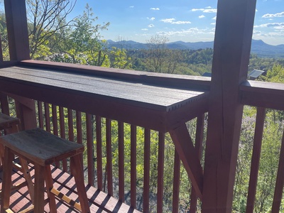 the dView from the deck at Away From it All, a 1 bedroom cabin rental located in Pigeon Forge