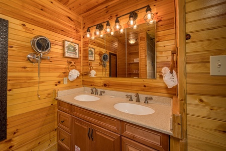 Bathroom sink at Moonlit Mountain Lodge