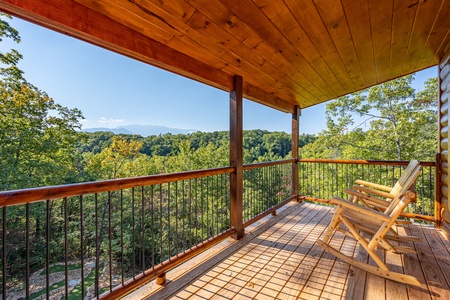 View from the deck at Make A Splash, a 2 bedroom cabin rental located in gatlinburg