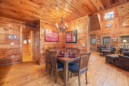 Dining room table for six at Moonshine Memories, a 2 bedroom cabin rental located in Gatlinburg