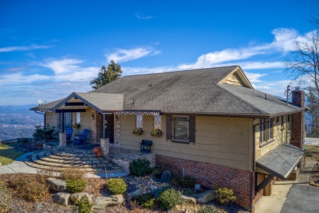 Exterior side view at Best View Ever! A 5 bedroom cabin rental in Pigeon Forge