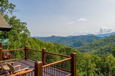 Views and deck at Black Bears & Biscuits Lodge, a 6 bedroom cabin rental located in Pigeon Forge