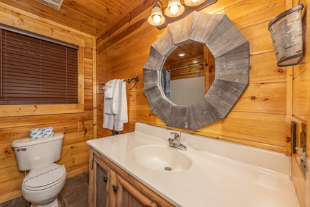 Bathroom at A Bear on the Ridge, a 2 bedroom cabin rental located in Pigeon Forge