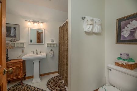 Bathroom at Amazing Memories, a 3 bedroom cabin rental located in Pigeon Forge