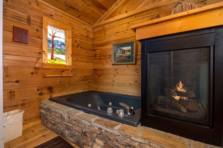 Fireplace and Jacuzzi at A Trinity View