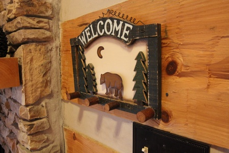 Decor at Bearfoot Crossing, a 1-bedroom cabin rental located in Pigeon Forge