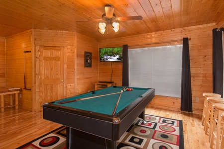 Pool table at Country Bear's Getaway, a 3-bedroom cabin rental located in Gatlinburg