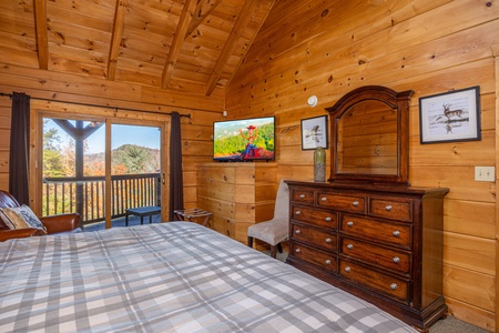 Deck entrance from second bedroom at Mountain Laurel Lodge, a 4 bedroom cabin rental located in Pigeon Forge