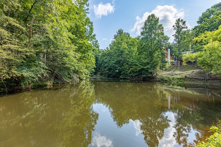 Sky Harbor Pond side view right at A Bear on the Ridge, a 2 bedroom cabin rental located in Pigeon Forge