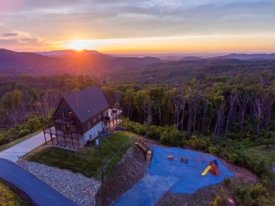 Sun rise at The Best View Lodge, a 5 bedroom cabin rental located in gatlinburg