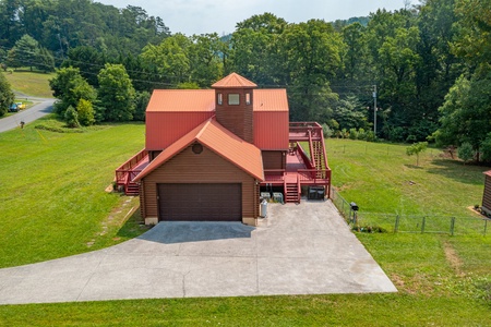 Drone view at 1 Crazy Cub, a 4 bedroom cabin rental located in Pigeon Forge