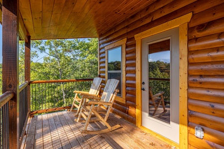 Deck rocking chairs at Make A Splash, a 2 bedroom cabin rental located in gatlinburg