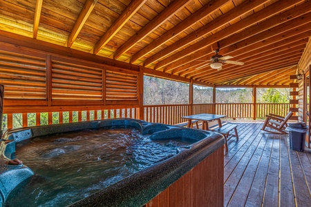 Hot Tub at Almost Bearadise, a 4 bedroom cabin rental located in Pigeon Forge