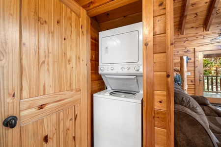 Washer and Dryer at Alpine Sondance, a 2 bedroom cabin rental located in Pigeon Forge