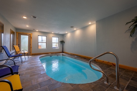 Indoor pool at Make A Splash, a 2 bedroom cabin rental located in gatlinburg