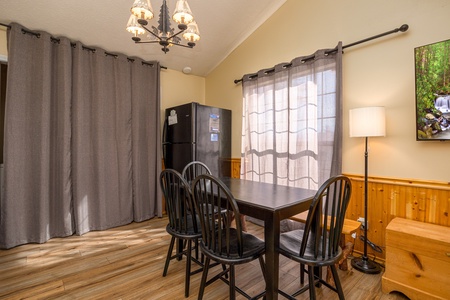 Dining room at Liam's Lookout, a 2 bedroom cabin rental located in Pigeon Forge