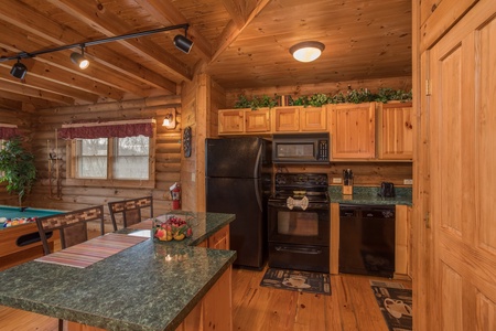 Kitchen appliances at Hanky Panky, a 1-bedroom cabin rental located in Pigeon Forge
