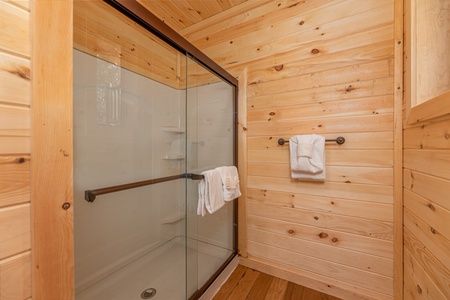 Upstairs bathroom at Sky View, A 4 bedroom cabin rental in Pigeon Forge