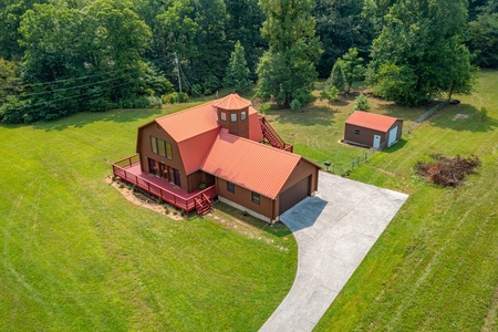 Drone view at 1 Crazy Cub, a 4 bedroom cabin rental located in Pigeon Forge