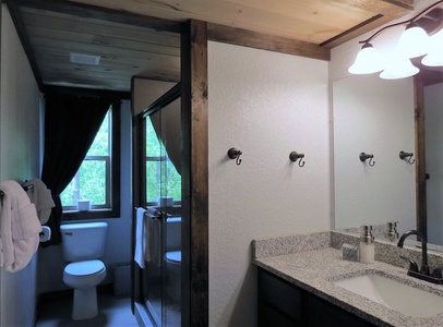 Bathroom with Walk-in Shower at Cozy Bear