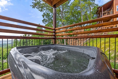 Hot Tub on Covered Deck at Mountain Top Views