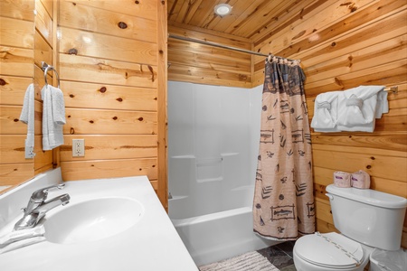 Bathroom Sink at Natural Wonder, a 4 bedroom cabin rental located in Gatlinburg