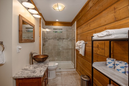 Bathroom With Walk in Shower at Tammy's Place At Baskins Creek