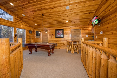 Game room at Gone To Therapy, a 2 bedroom cabin rental located in Gatlinburg